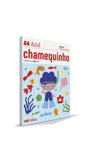 PAPEL SULFITE A4 CHAMEQUINHO AZUL 100 FOLHAS