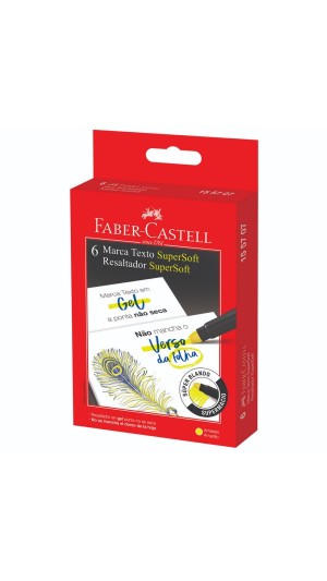MARCA TEXTO GEL SUPERSOFT FABER-CASTELL CAIXA C/6 UNID.