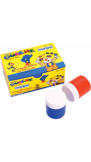 TINTA GUACHE 15ML 06 CORES MARIPEL
