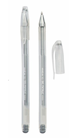 CANETA GEL METALIC CORES - PRATA/OURO