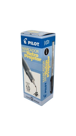 MARCADOR RETRO PROJETOR 1.0 FINA PILOT CAIXA C/12 UNID.