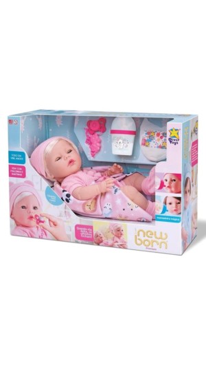 BONECA NEW BORN PREMIUM - MENINA C/CABELO DIVERTOYS