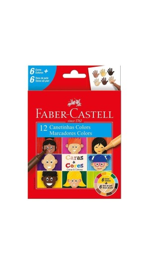 CANETA HIDROCOR 12 CORES CARAS & CORES FABER-CASTELL