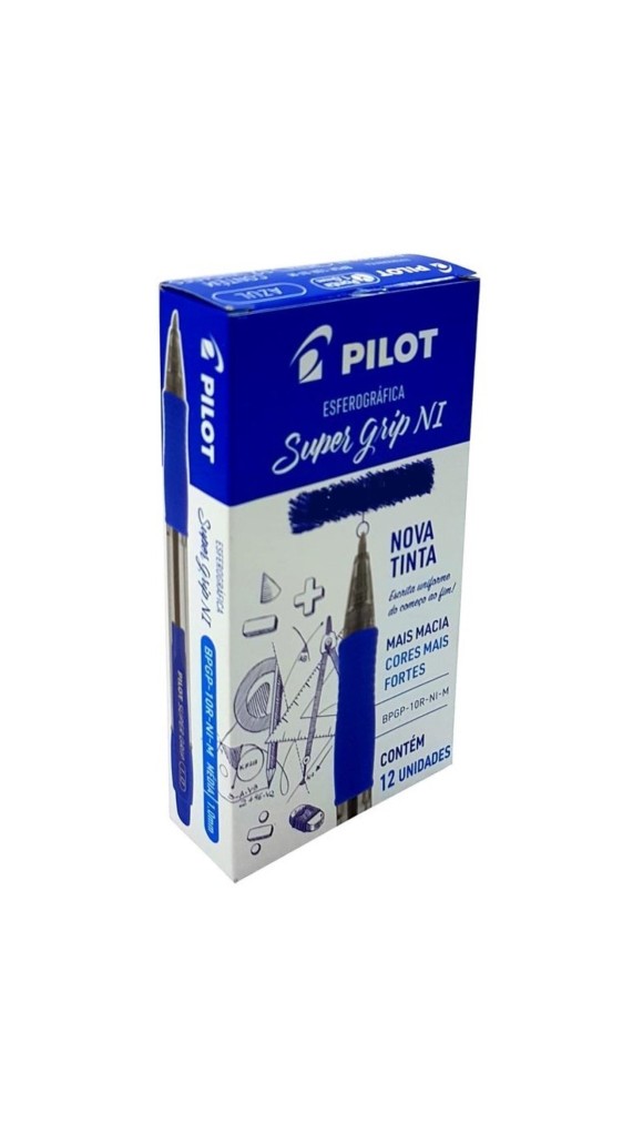 CANETA ESF.SUPER GRIP 1.6 PILOT CAIXA C/12 UNID.