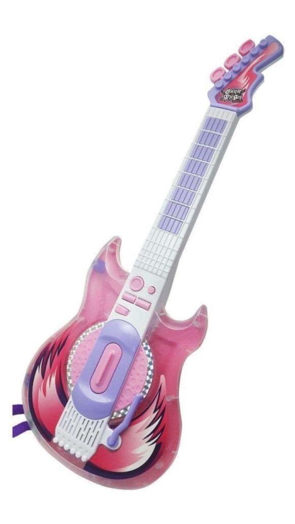 BRINQUEDO MUSICAL GUITARRA ROSA
