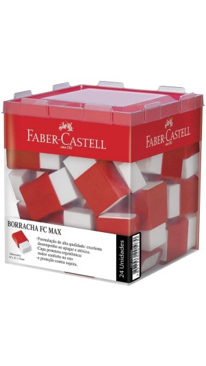 BORRACHA COM CAPA FABER-CASTELL BRANCA CAIXA C/24 UNID.