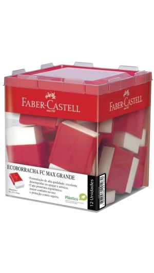 BORRACHA COM CAPA FABER-CASTELL BRANCA GRANDE CAIXA C/12 UNID