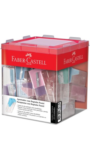 APONTADOR DEPOSITO TONS PASTEL FABER-CASTELL CAIXA C/25 UNID