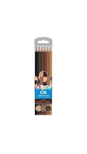 LÁPIS DE COR CIS CRIATIC TONS DE PELE  6 CORES