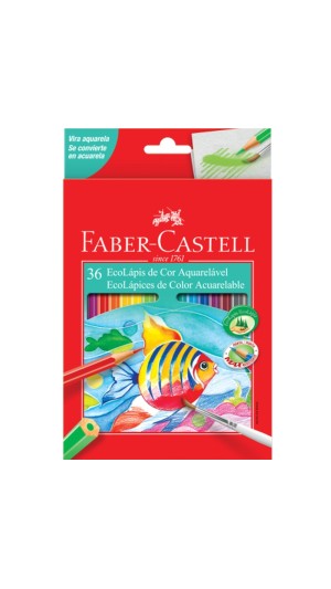 LÁPIS DE COR 36 CORES AQUARELÁVEL FABER-CASTELL