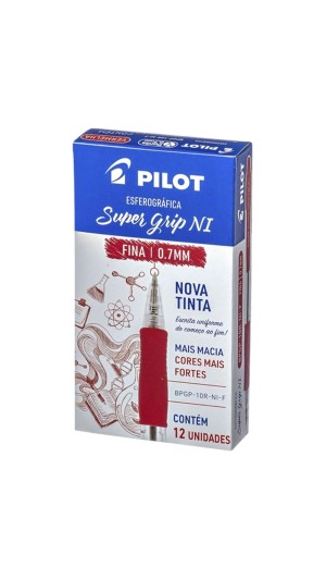 CANETA ESF.SUPER GRIP 0.7 PILOT CAIXA C/12 UNID.