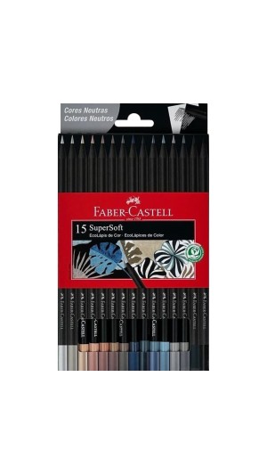 LÁPIS DE COR 15 CORES SUPERSOFT CORES NEUTRAS