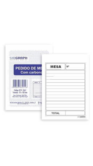 PEDIDO DE MESA C/CARBONO 78X108 50 FLS 4014 SIDGRAPH PCT C/20 BLOCOS