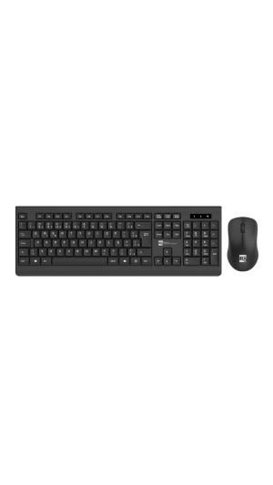 COMBO TECLADO E MOUSE SEM FIO KM1913 R8 PRETO