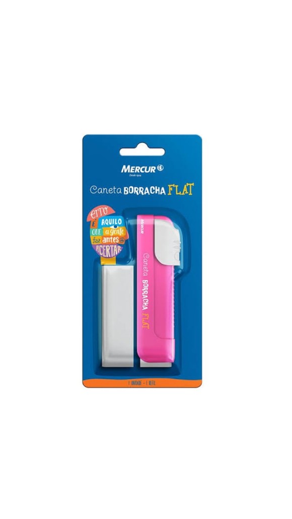 CANETA BORRACHA FLAT + 1 REFIL MERCUR