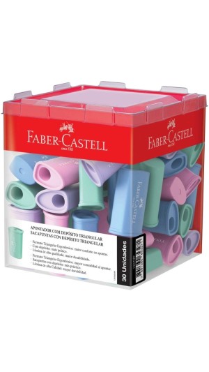 APONTADOR DEPOSITO TRIANGULAR TONS PASTEL CAIXA C/30 UNID