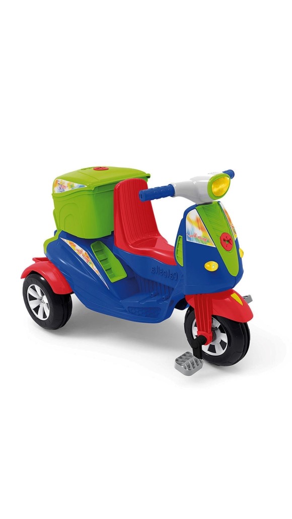 TRICICLO COM EMPURRADOR MOTO UNO AZUL CALESITA