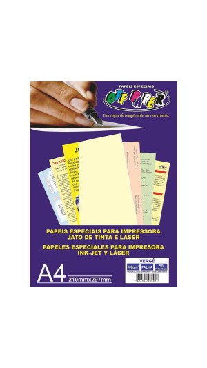 PAPEL IMP.VERGÊ 180G A4 210X297 PCT C/50 FLS OFF PAPER
