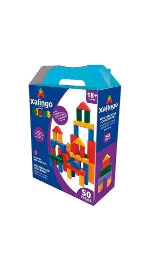 JOGO MULTIBLOCKS COLORIDOS 50 PCS XALINGO