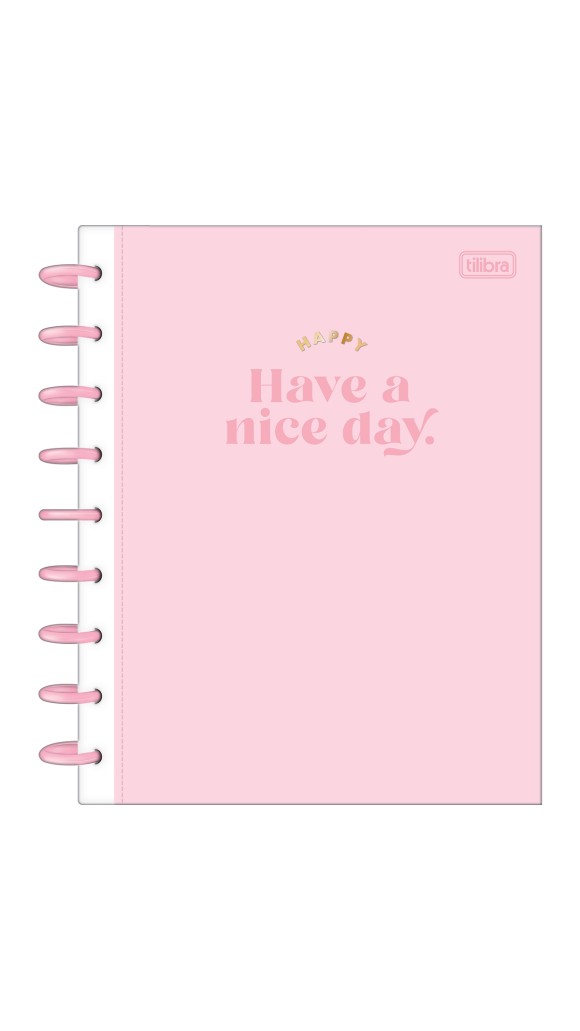 CADERNO COLEGIAL CAPA DURA FEM.1X1 TILIDISCO HAPPY 80F.2023 TILIBRA