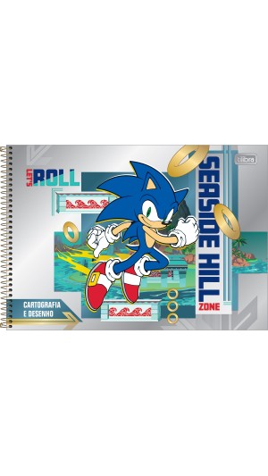 CADERNO CARTOGRAFIA CAPA DURA MASC.SONIC 80F.2023 TILIBRA