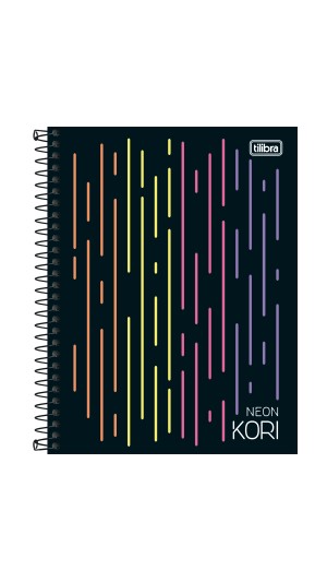 CADERNO COLEGIAL CAPA DURA ESPIRAL FEM.10X1 NEON KORI 160F.2023 TILIBRA