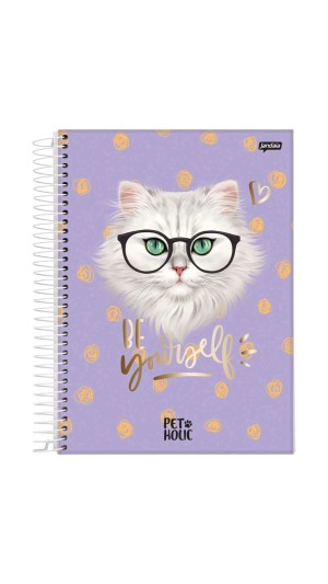 CADERNO UNIVERSITÁRIO CAPA DURA ESPIRAL FEM.15X1 PET HOLIC 240F. 2023 JANDAIA