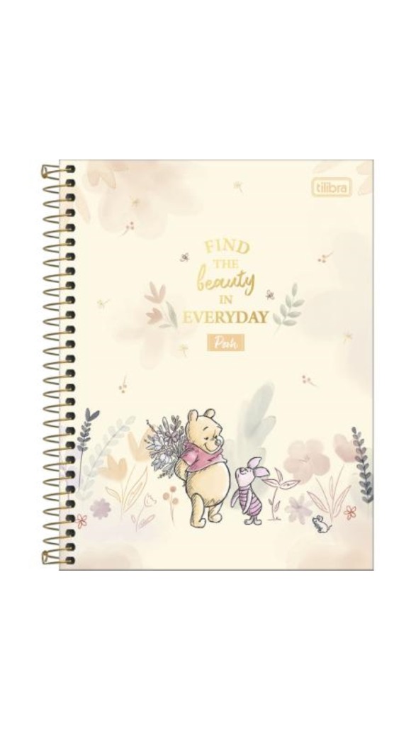 CADERNO COLEGIAL CAPA DURA.FEM.1X1 POOH 80F.2023 TILIBRA
