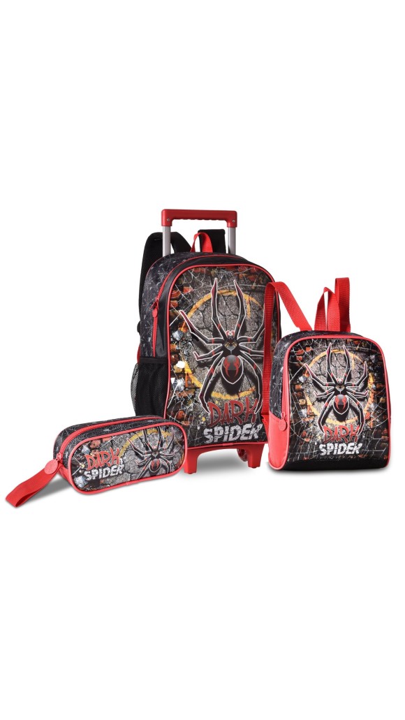 KIT MOCHILA + ESTOJO + LANCHEIRA DARK SPIDER DS3526KT CLIO