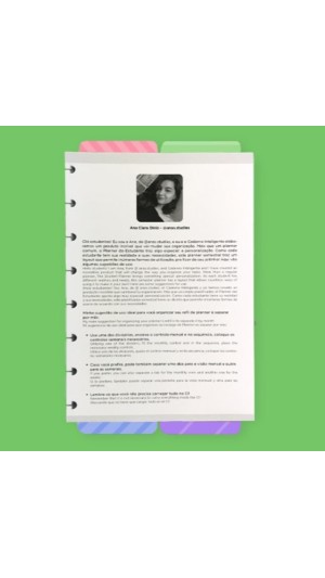 BLOCO FICHARIO REFIL PLANNER CADERNO INTELIGENTE A5 ANA CLARA DINIZ 132F