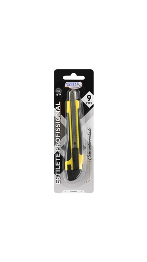 ESTILETE ESTREITO PROFISSIONAL EMBORRACHADO 9MM BLISTER BRW