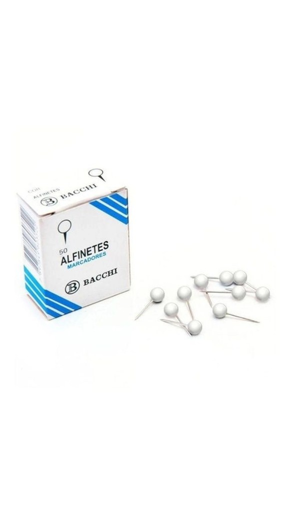 ALFINETE PARA MAPAS C/50 UNID. BACCHI