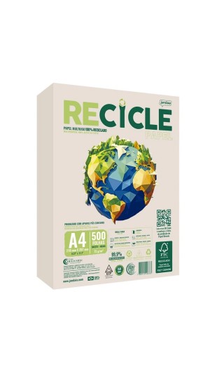 PAPEL SULFITE RECICLADO A4 500F RECICLE JANDAIA