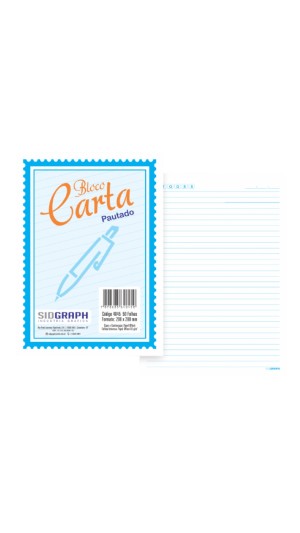 BLOCO CARTA PAUTADO 208X288MM 50 FLS 4045 SIDGRAPH