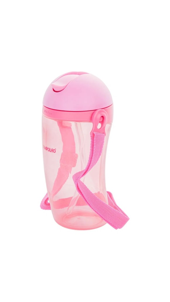 COPO INCLINADO 380ML C/CANUDO E CORDINHA PIMPOLHO