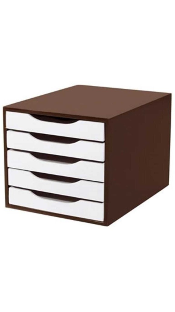 ARQUIVO 05 GAVETAS MDF TABACO C/BRANCO SOUZA