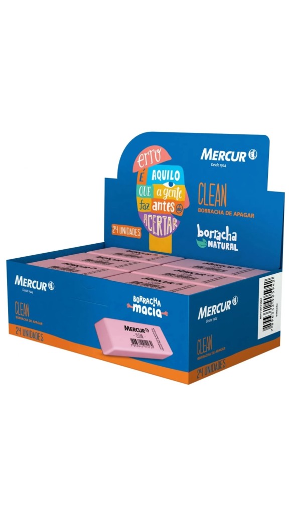 BORRACHA CLEAN MERCUR CAIXA C/24 UNID.