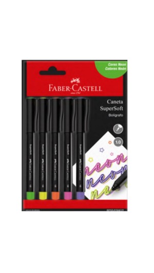 CANETA SUPERSOFT PEN 05 CORES 1.0MM NEON FABER-CASTELL