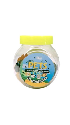 BORRACHA MINI PETS POTE C/20 BORRACHAS TILIBRA