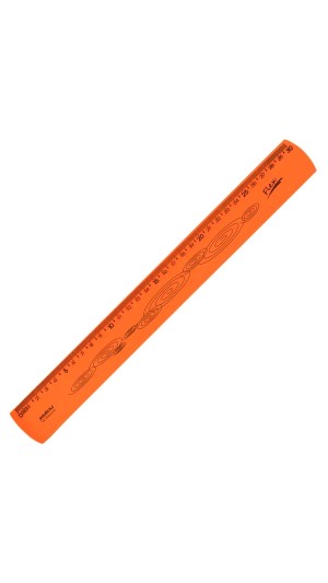 REGUA FLEXIVEL 30CM NEON LARANJA MAXCRIL