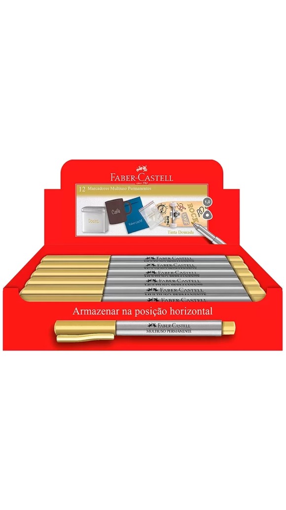 MARCADOR MULTIUSO PERM. 1.0MM METAL FABER-CASTELL CAIXA C/12 UNID.