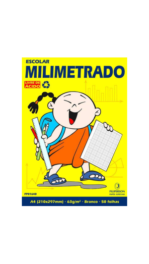 BLOCO DESENHO A4 63G 50F MILIMETRADO FILIPINHO
