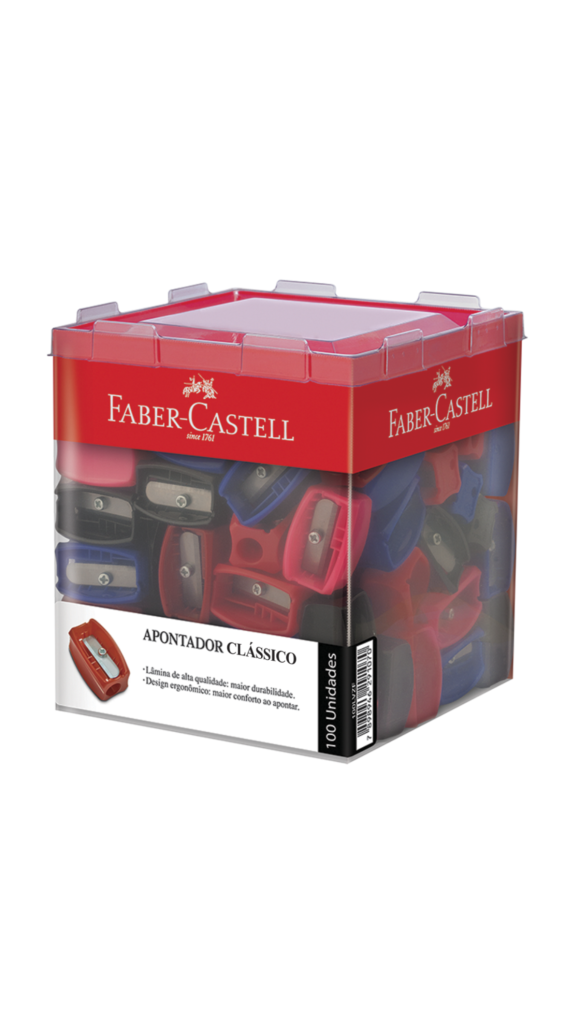 APONTADOR SIMPLES CLASSICO ESTRELA FABER-CASTELL CAIXA C/100 UNID