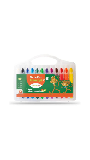 GIZ DE CERA COLOR GEL 12 CORES LEO&LEO