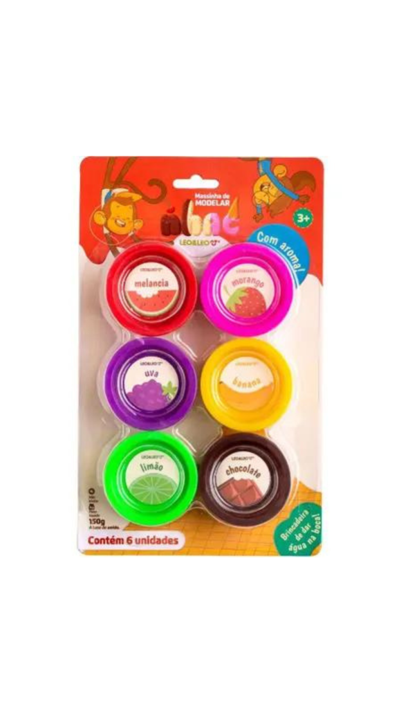 MASSA DE MODELAR NHAC 06 CORES C/AROMA LEO&LEO