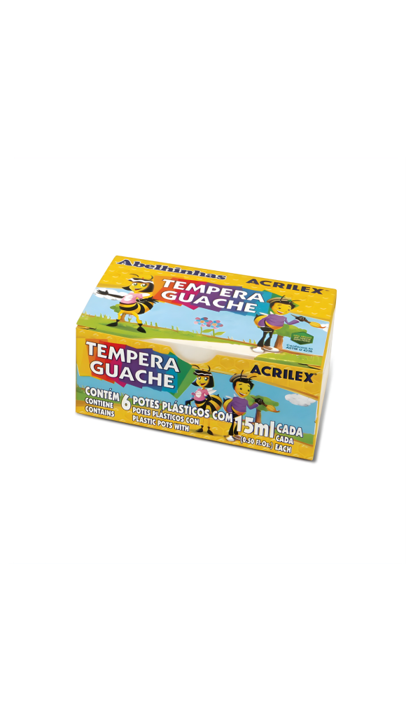 TINTA GUACHE 15ML 06 CORES ACRILEX