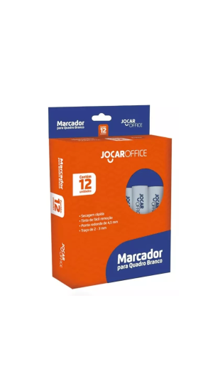 MARCADOR QUADRO BRANCO RECARREGÁVEL JOCAR OFFICE CAIXA C/12 UNID.