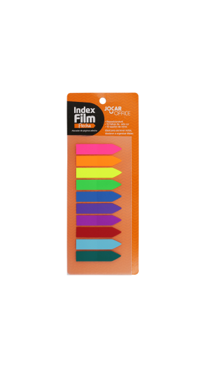 BLOCO RECADO INDEX FILM FLECHA C/10 CORES 15F. JOCAR OFFICE