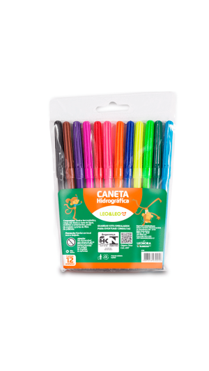 CANETA HIDROCOR 12 CORES LEO&LEO