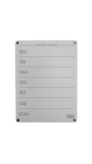 QUADRO ACRÍLICO PLANNER SEMANAL 30X20CM TILIBRA